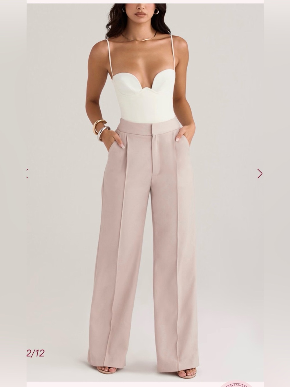 NWT House of CB Alivia Wool Blend Beige Pants